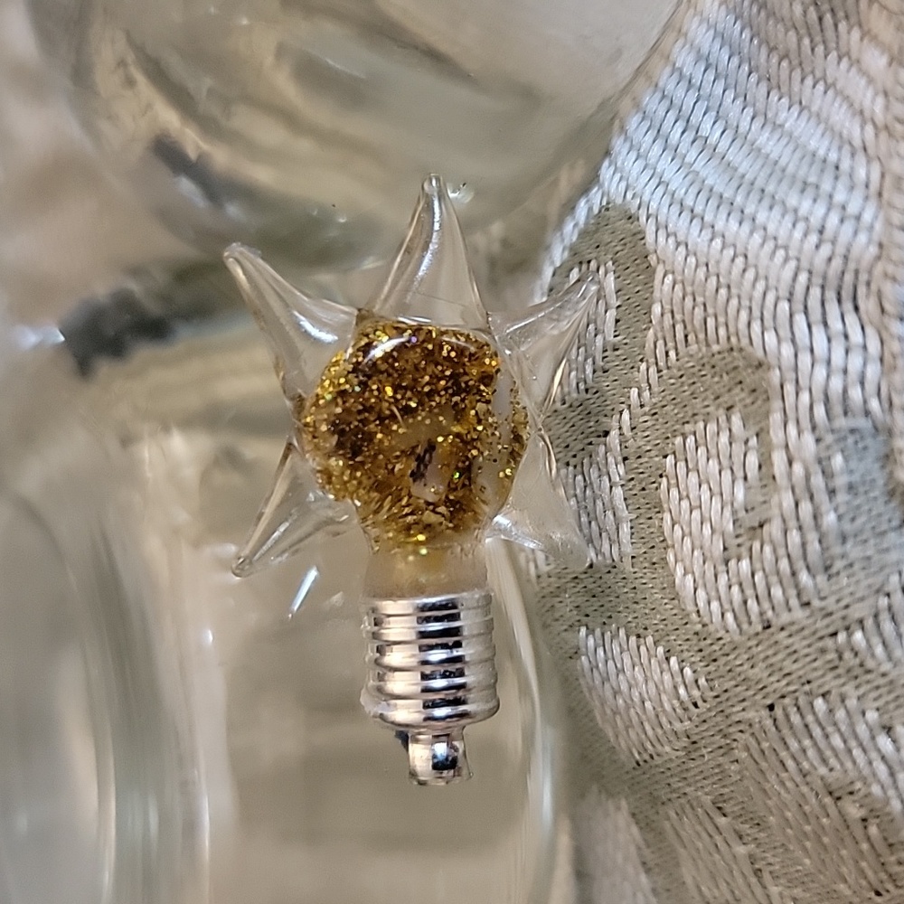 Mr. Sunshine with glitter/rice glass bottle